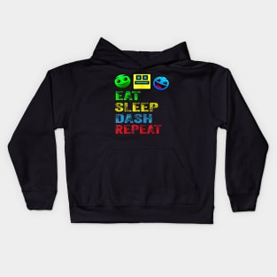 Eat Sleep Dash Repeat Video Game Geometry Video Gamer Kids Hoodie